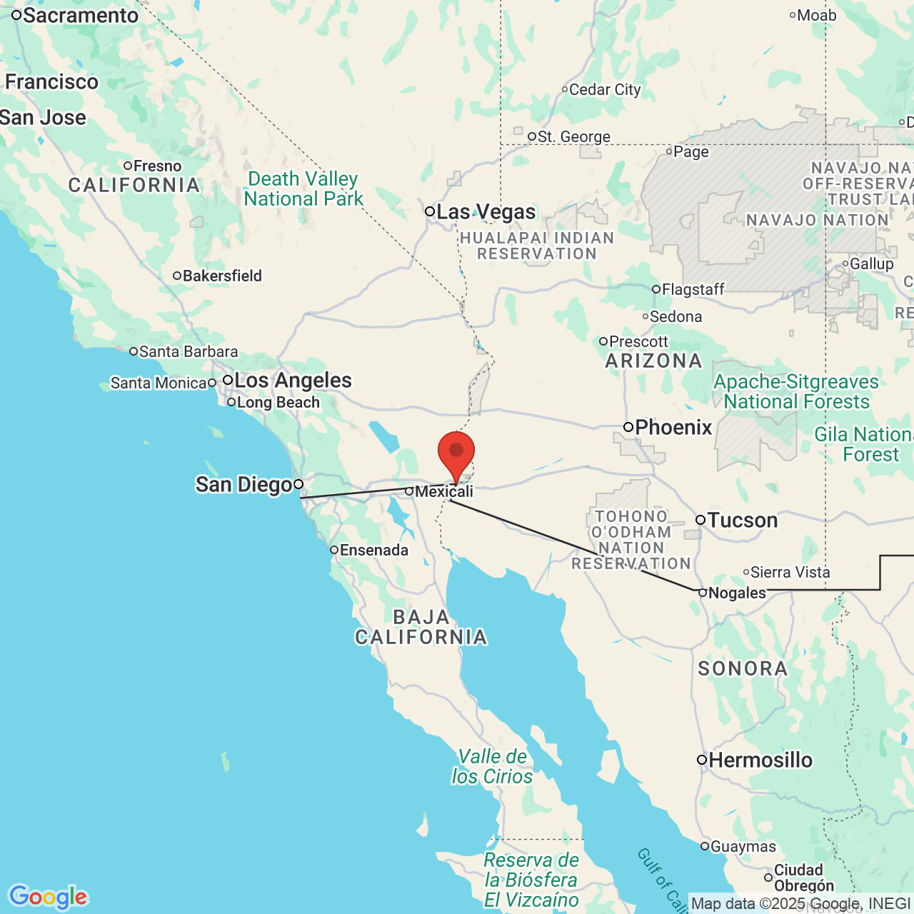 Google map image of our location in C. Primera 76 Los Algodones , B.C.